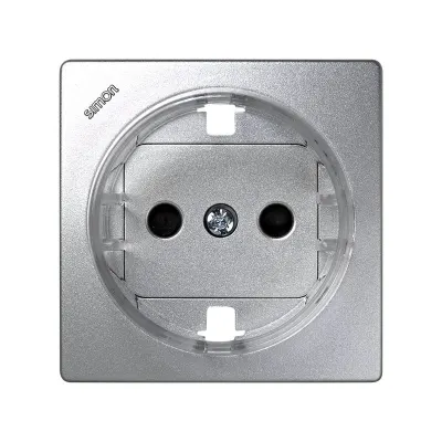 Накладка со шторками для розетки Schuko 2Р+Е, алюминий, S73L
