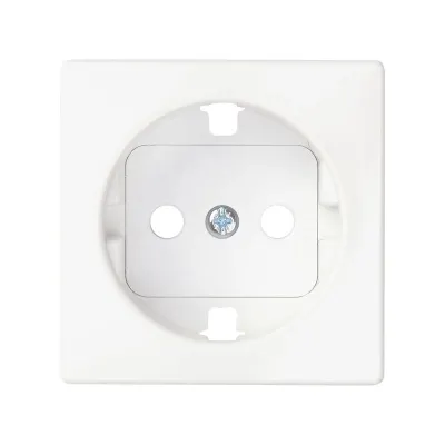 Накладка со шторками для розетки Schuko 2Р+Е, мат.белый, S82C
