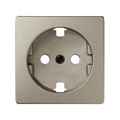 Накладка со шторками для розетки Schuko 2Р+Е, мат.шампань, S82C