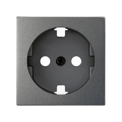 Накладка со шторками для розетки Schuko 2Р+Е, мат.титан, S82C