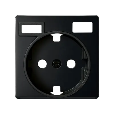 Накладка для розетки Schuko с з/у USB A+C, мат.черный, S82C