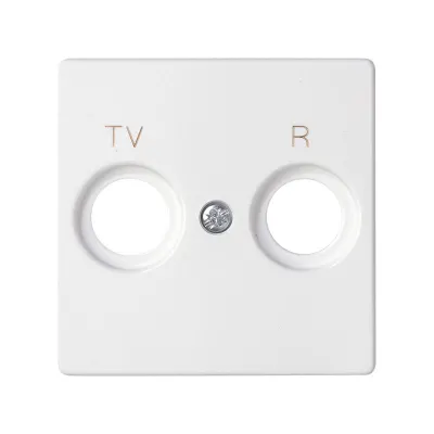 Накладка для розетки R-TV+SAT с пикт."TV R", мат.белый, S82C