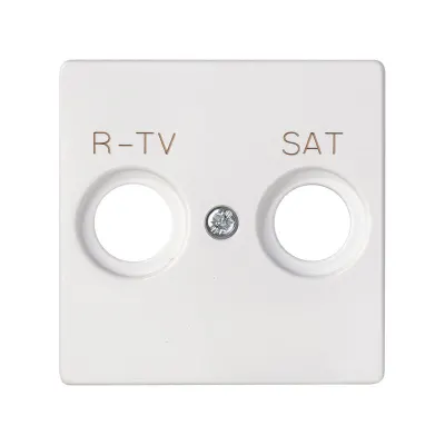 Накладка для розетки R-TV+SAT с пикт."R-TV SAT", мат.белый, S82C
