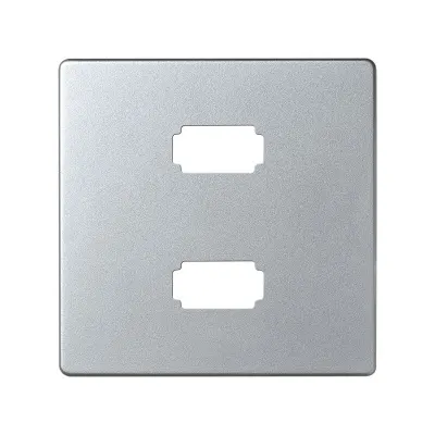 Накладка для розетки 2хUSB 2.0, мат.алюминий, S82D