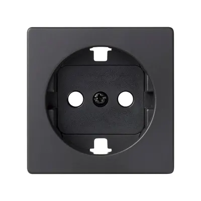 Накладка со шторками для розетки Schuko 2Р+Е, графит, S82