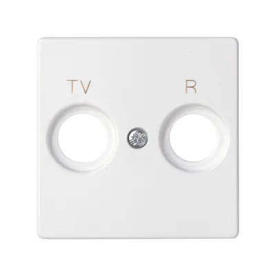 Накладка для розетки R-TV+SAT с пикт."TV R", белый, S82