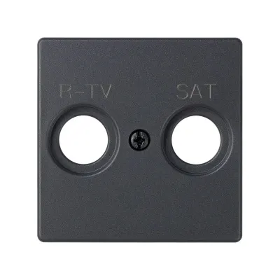Накладка для розетки R-TV+SAT с пикт."R-TV SAT", графит, S82