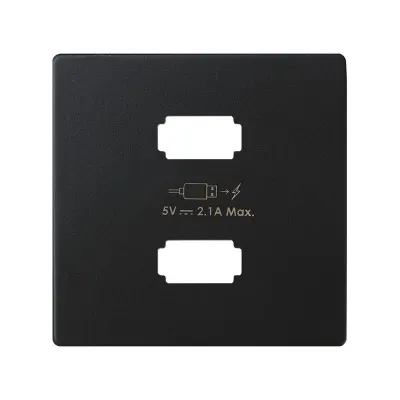 Накладка для заряд.устройства 2xUSB, мат.черный, S82C