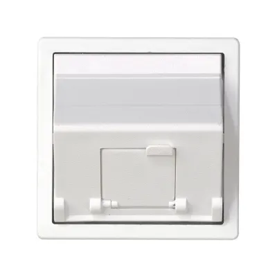 Накладка наклонная с суппортом на 1 разъем RJ45 со шторкой, белый, S82
