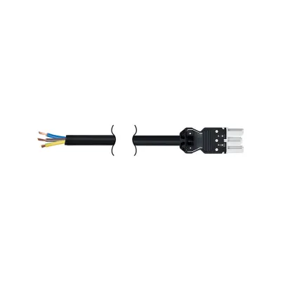 Кабель 2м 3x2,5мм "мама - free-end" 2P+E, белый, QC