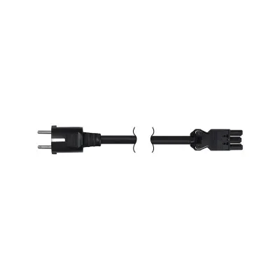 Кабель 2м 3x2,5мм "мама - вилка Schuko" 2P+E, графит, QC