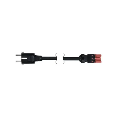 Кабель 2м 3x2,5мм "мама - вилка Schuko" 2P+E, красный, QC