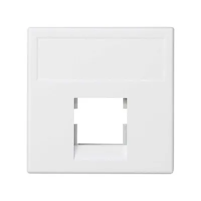 Накладка прямая на 1 разъем RJ45 без шторки, белый, K45, Connect