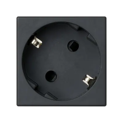 Розетка со шторками Schuko 2Р+Е 16A 250В~ безвинт., графит, K45, Connect