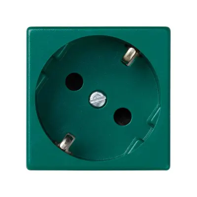 Розетка со шторками Schuko 2Р+Е 16A 250В~ безвинт., зеленый, K45, Connect