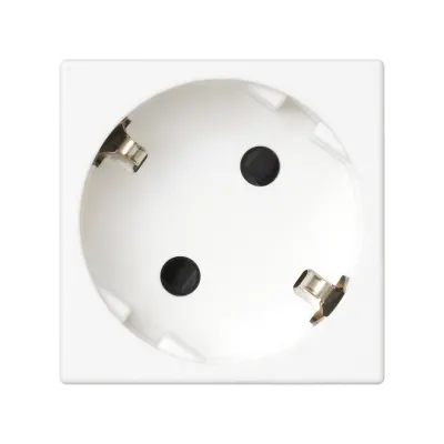Розетка со шторками Schuko 2Р+Е 16A 250В~ безвинт., белый, K45, Connect