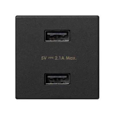 Зарядное устройство USB A+A 10W, 230В~, графит, K45, Connect