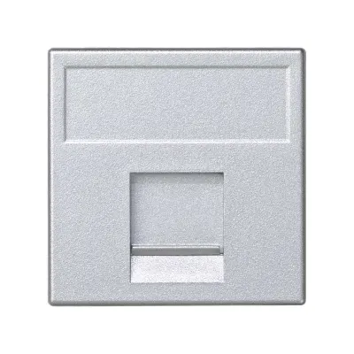 Накладка прямая на 1 разъем RJ45 со шторкой, алюминий, K45, Connect