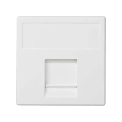 Накладка прямая на 1 разъем RJ45 со шторкой, белый, K45, Connect