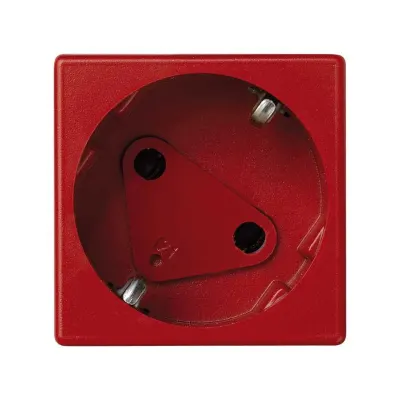 Розетка со шторками и блокировкой Schuko 2Р+Е 16A 250В~ безвинт., красный, K45, Connect