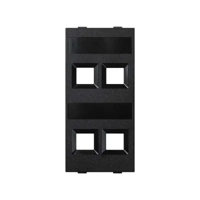 Модуль S прямой на 4 разъема RJ45 без шторок, графит, Connect